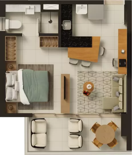 Planta do apartamento 39,94